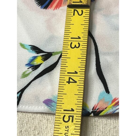 Bar III Small Printed Ribbon-Strap Off-The-Shoulder Top Multi Color Ruffle - Picture 11 of 11